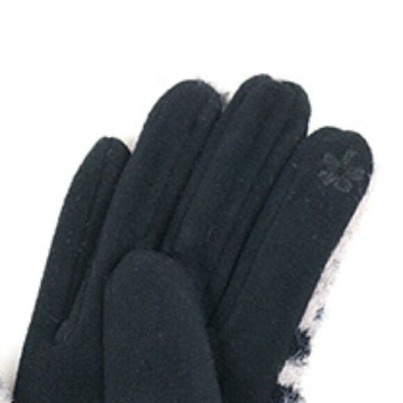2/$30 Black Fashionable Faux Fur Leopard Print Gloves - Picture 3 of 6
